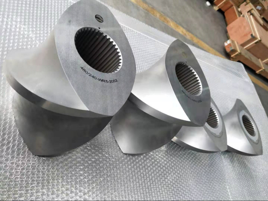 Alta resistenza all'usura Componenti a vite a doppia vite Extruder con trattamento di estinzione a vuoto Segmenti di pala a volo singolo